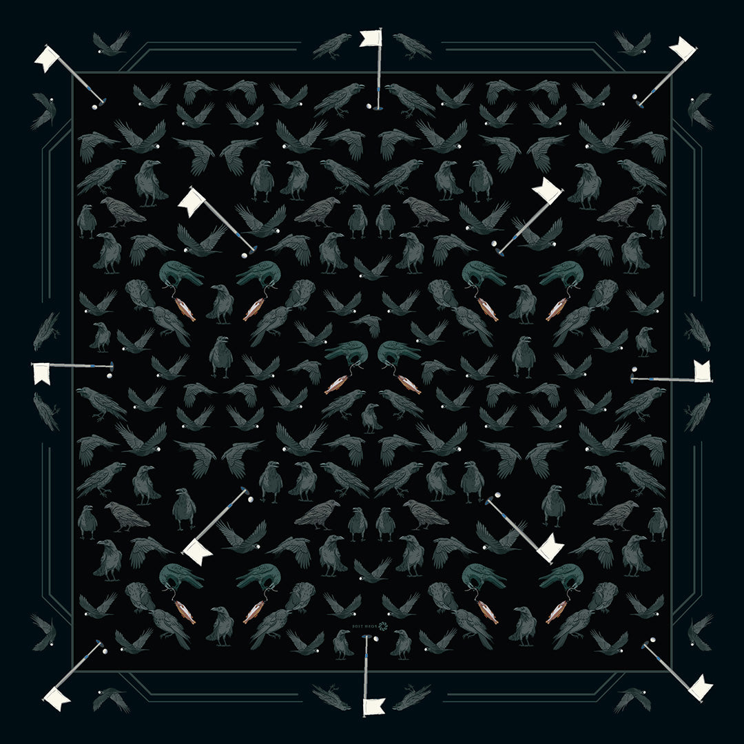 Raven Mischief Double-Sided Silk Scarf