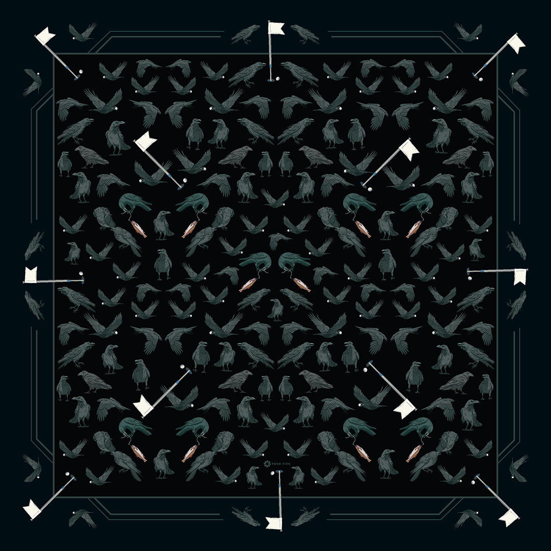 Raven Mischief Double-Sided Silk Scarf