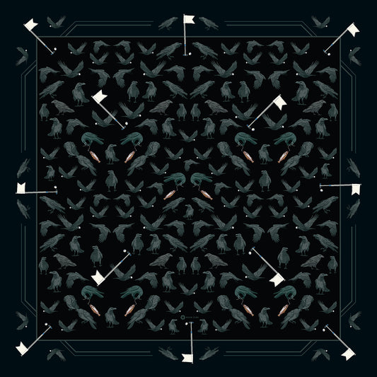 Raven Mischief Double-Sided Silk Scarf