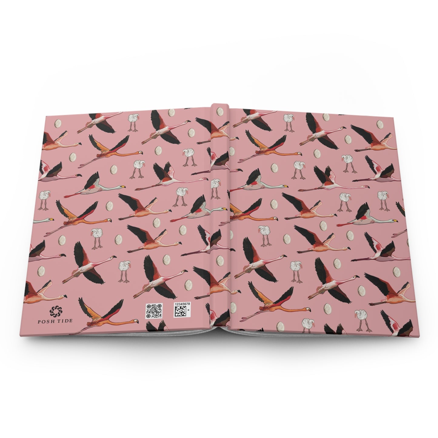 Flamingo Flying Hardcover Journal