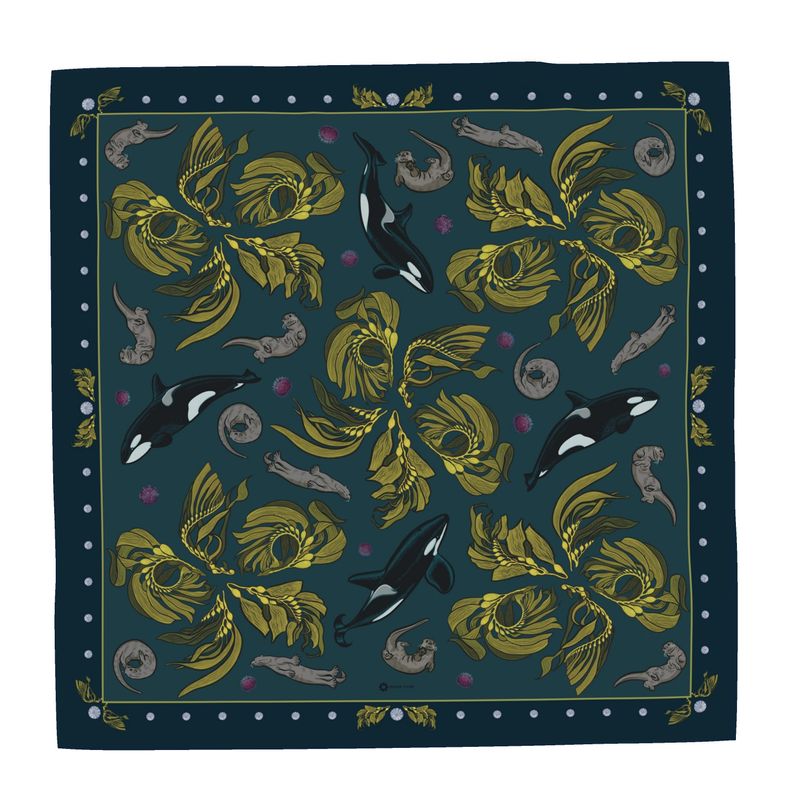 Orca-Otter-Urchin-Kelp Scarf
