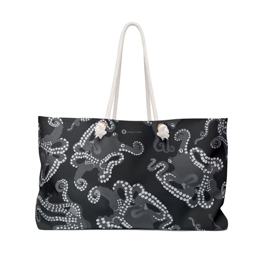 Octopus in Black and White Weekender Bag - Nautical Travel Tote