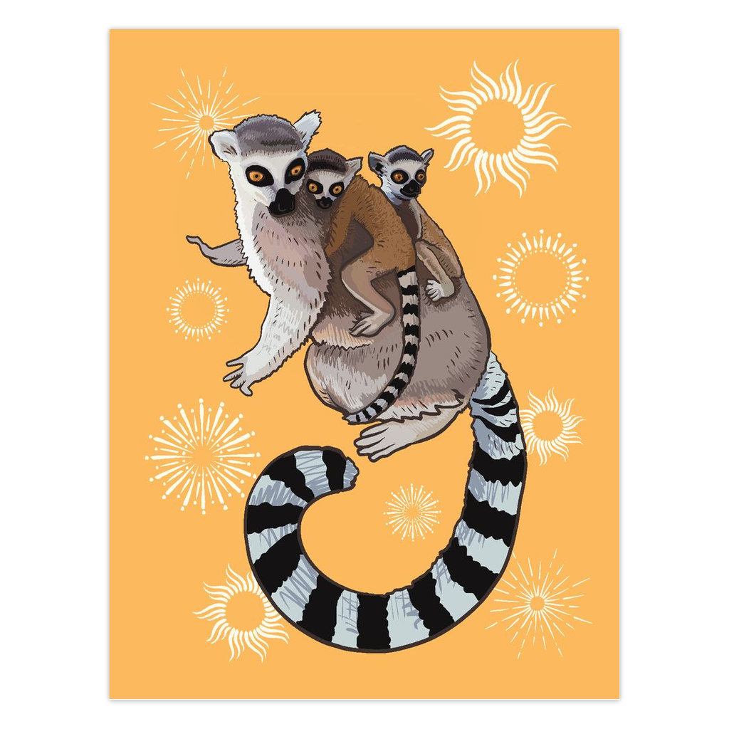 Ringtailed Lemur Folded Cards - 5 Pack