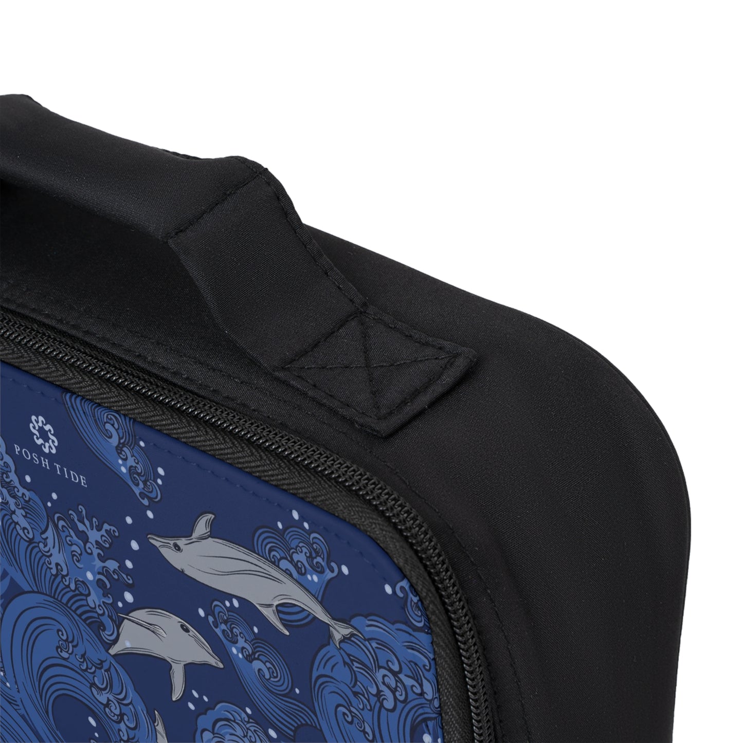 Dolphins on Rolling Waves Lunch Bag by Posh Tide