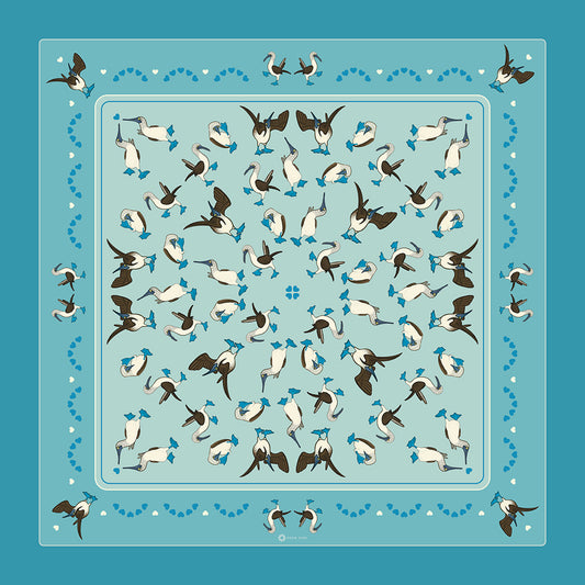 Blue-Footed Booby Double-Sided Silk Scarf