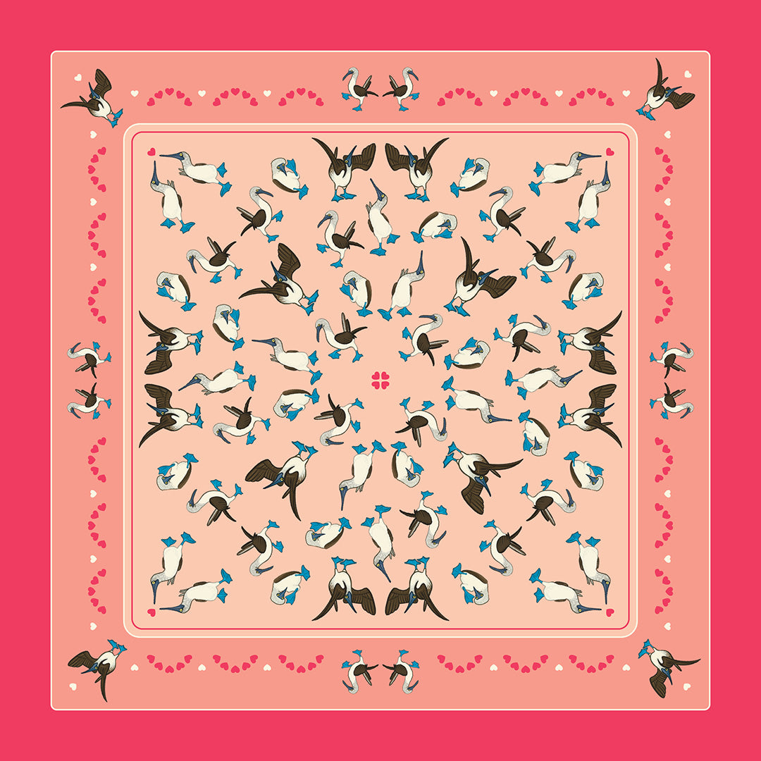 Blue-Footed Booby Double-Sided Silk Scarf