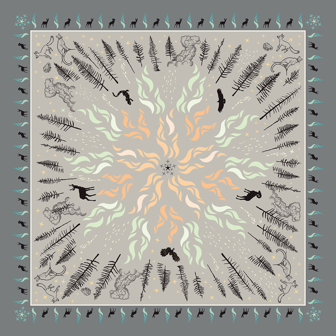 Fire Double-Sided Silk Scarf