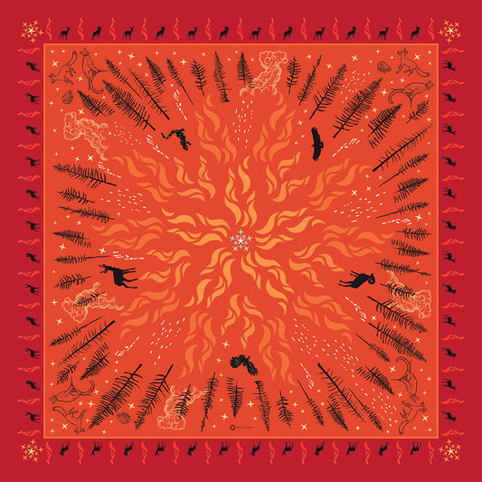 Fire Double-Sided Silk Scarf