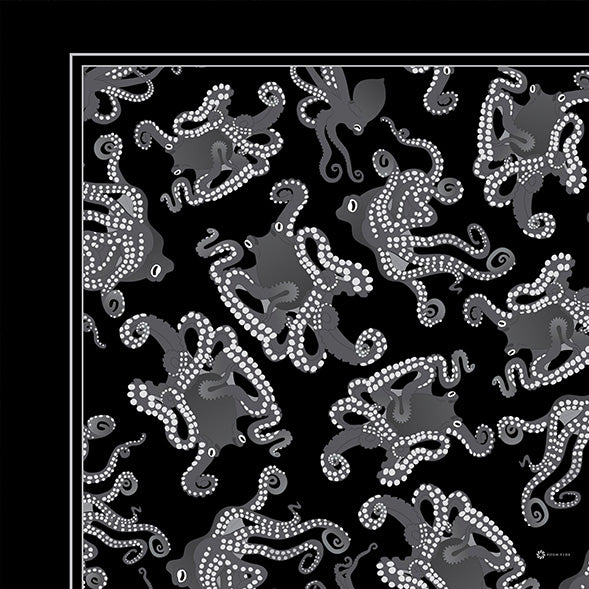 Octopus in Black & White Sarong - Pareo