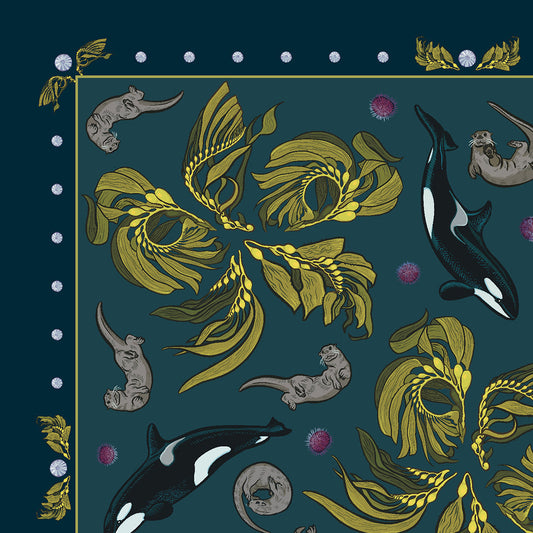 Orca-Otter-Urchin-Kelp Scarf