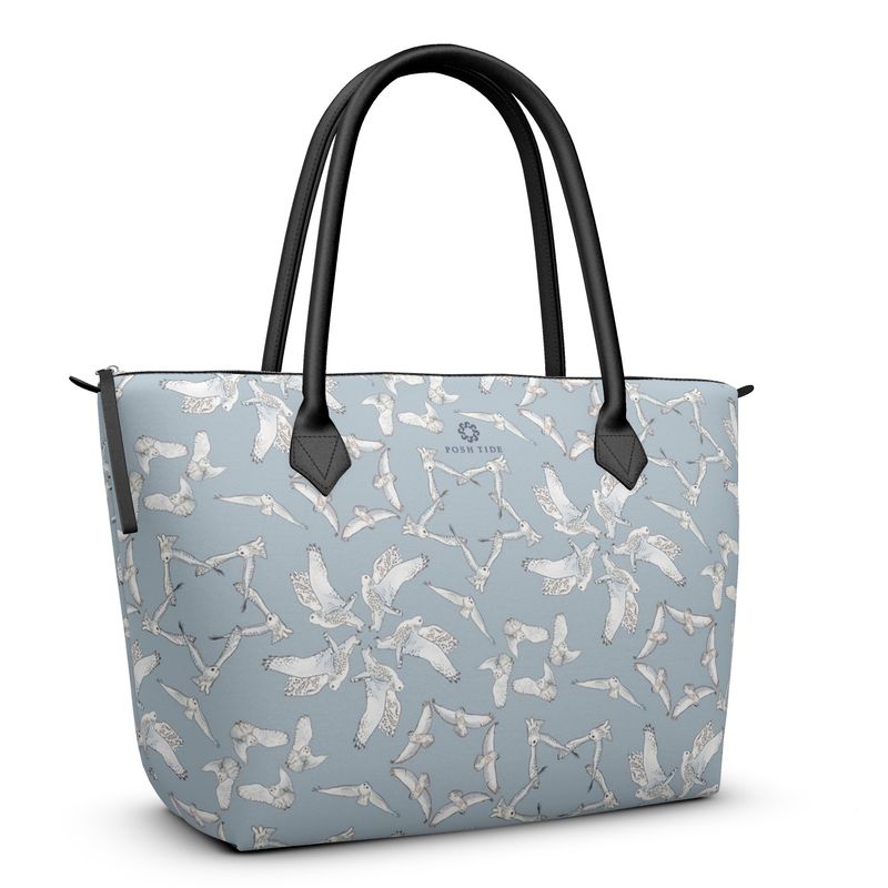 Snowy Owl Zip Top Tote - Posh Tide