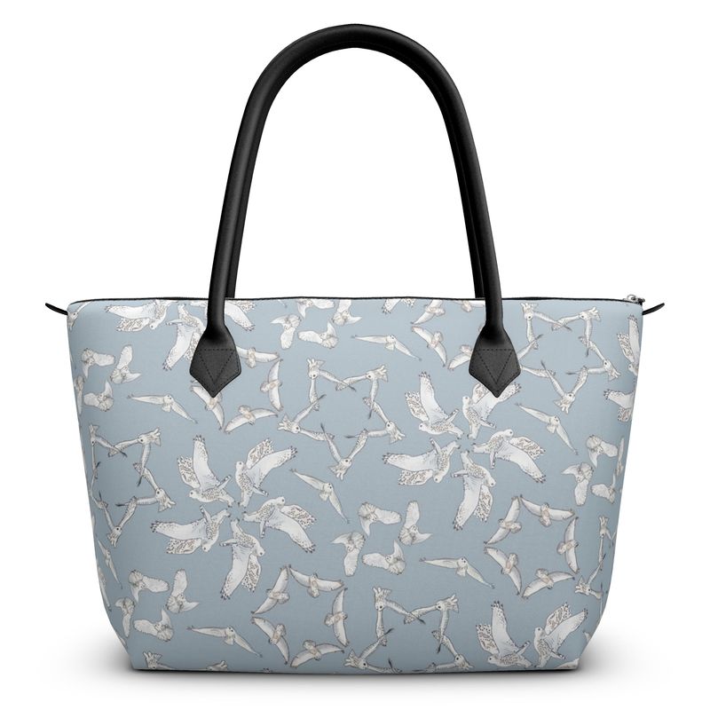 Snowy Owl Zip Top Tote - Posh Tide