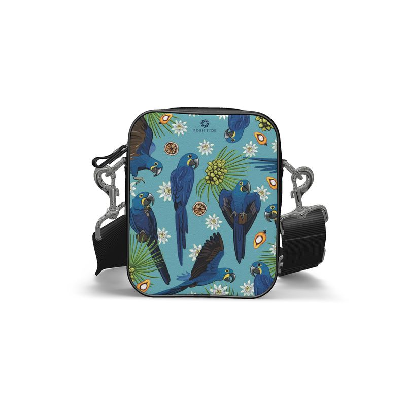 Hyacinth Macaw on Sky Blue Messenger Bag
