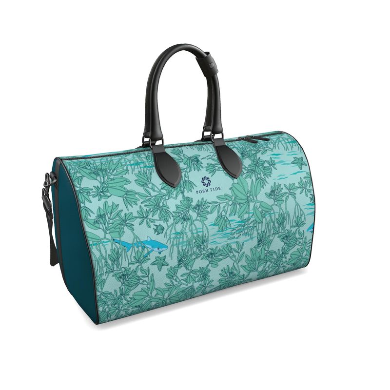 Mangroves in Blue Luxury Duffle Bag Posh Tide