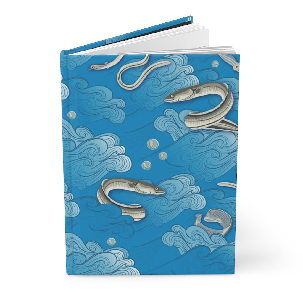 Eels on Waves Hardcover Journal - Posh Tide