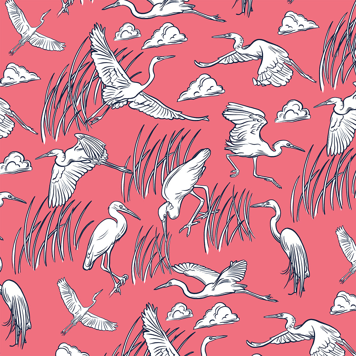 Egrets on Pink Blush Zip Top Tote - Posh Tide