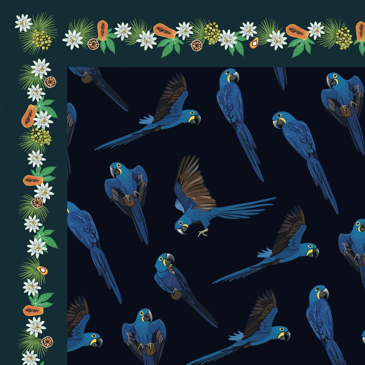 Hyacinth Macaw Silk Scarf - Posh Tide