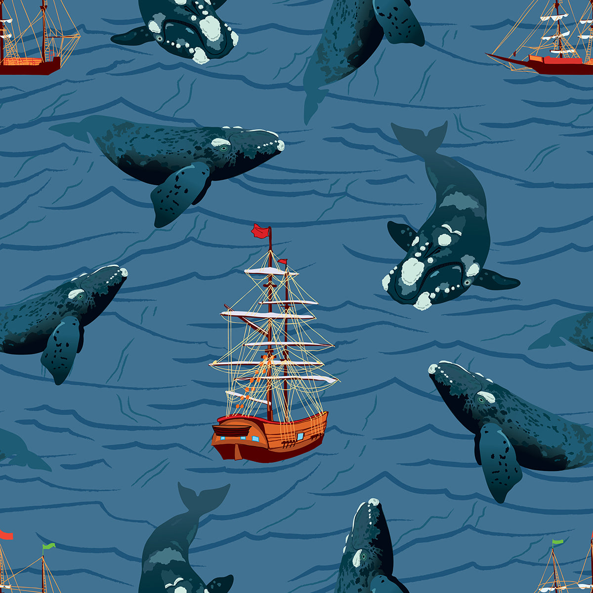Whales - Right Whales Kids Rash Guard - Posh Tide