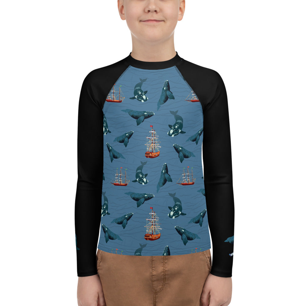 Whales - Right Whales Youth Rash Guard - Posh Tide
