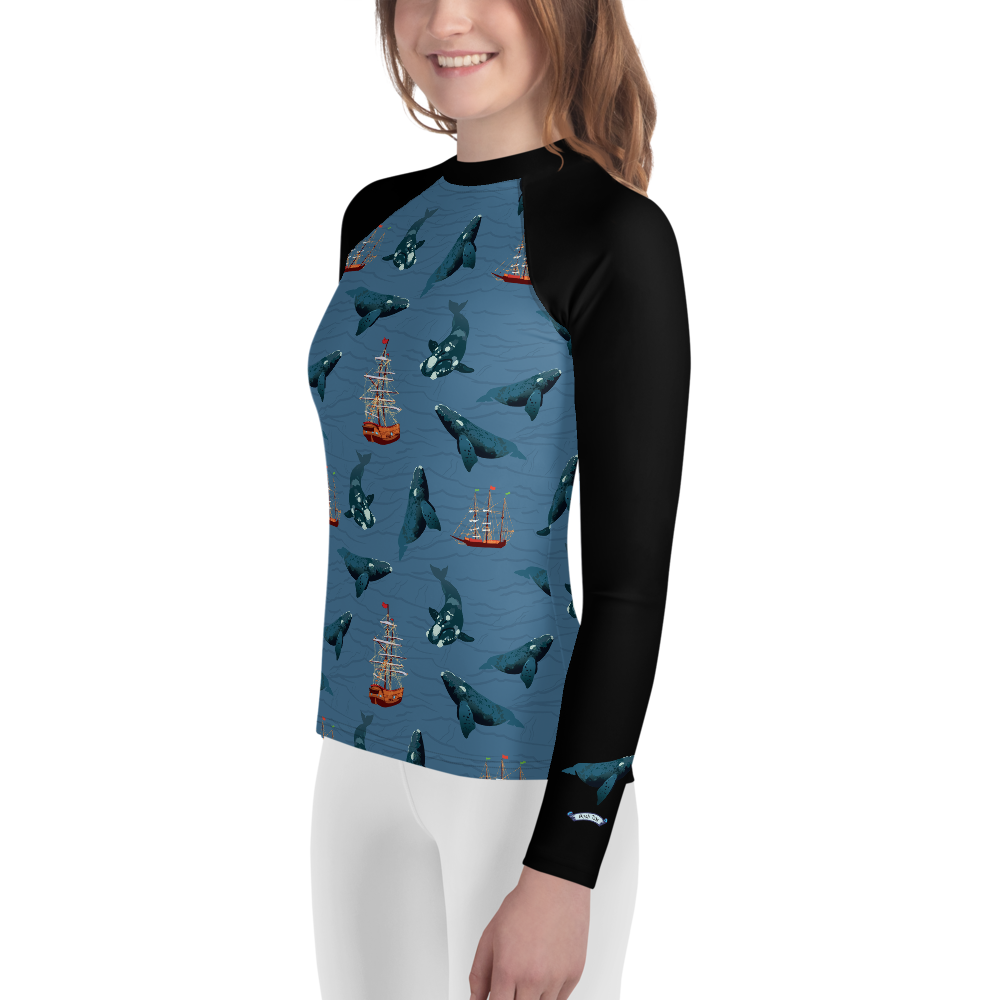 Whales - Right Whales Youth Rash Guard - Posh Tide