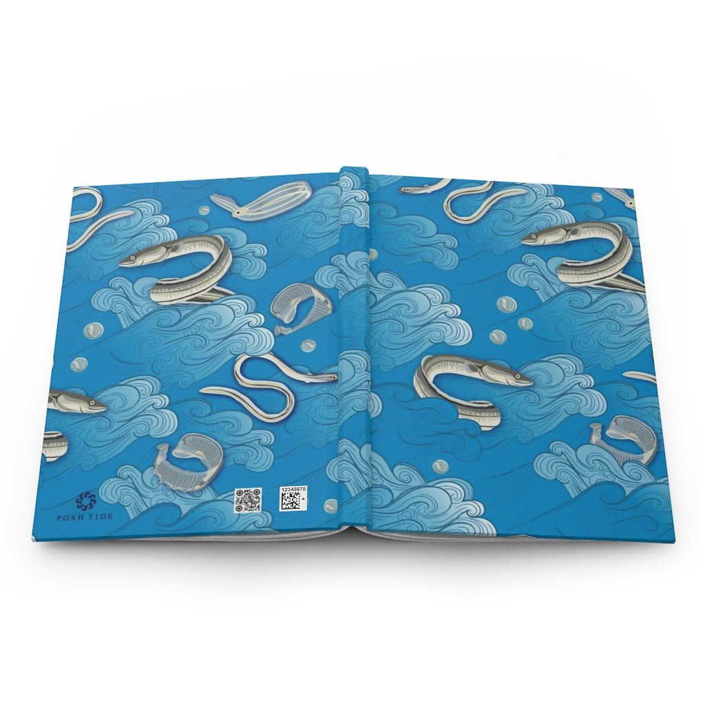 Eels on Waves Hardcover Journal - Posh Tide