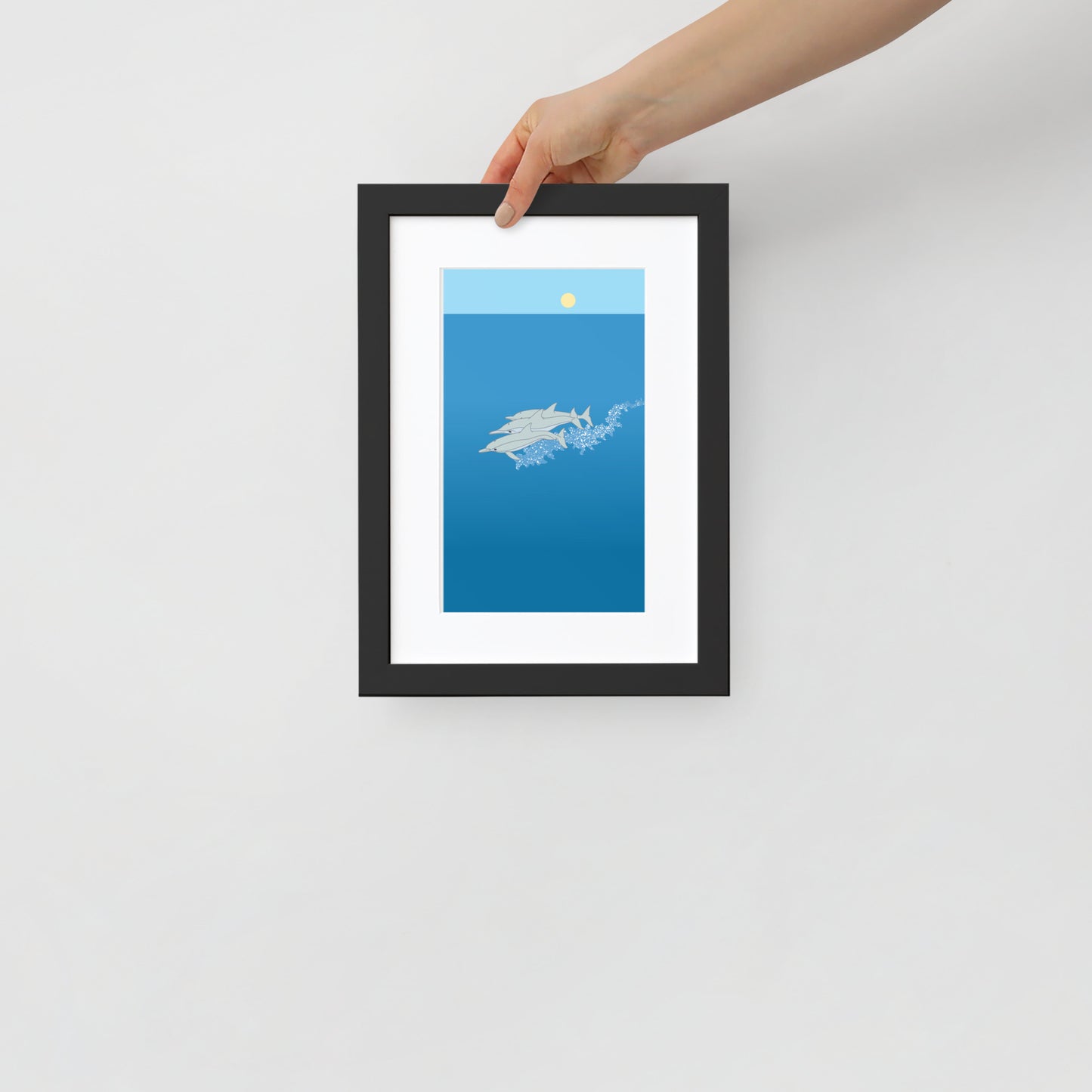 Dolphins Framed Poster with Mat