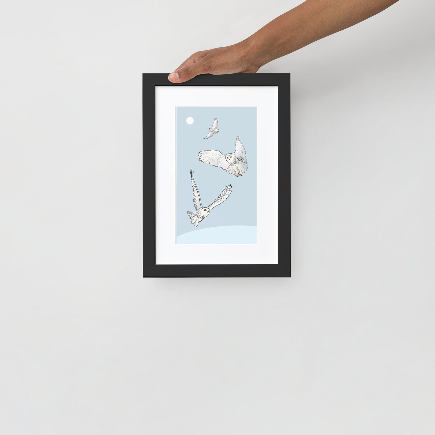 Snowy Owls Framed Poster with Mat