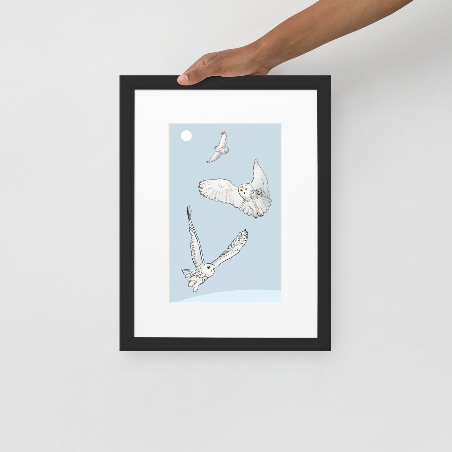 Snowy Owls Framed Poster with Mat
