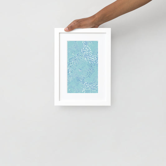 Schools of Fish Framed Poster with Mat