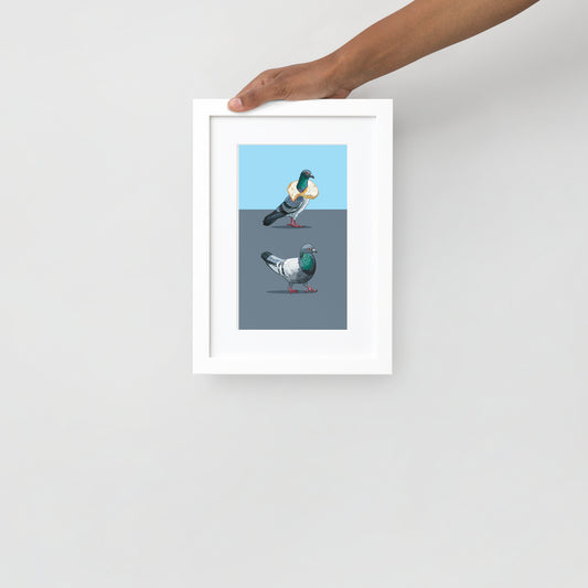 Urban Birds Framed Poster with Mat