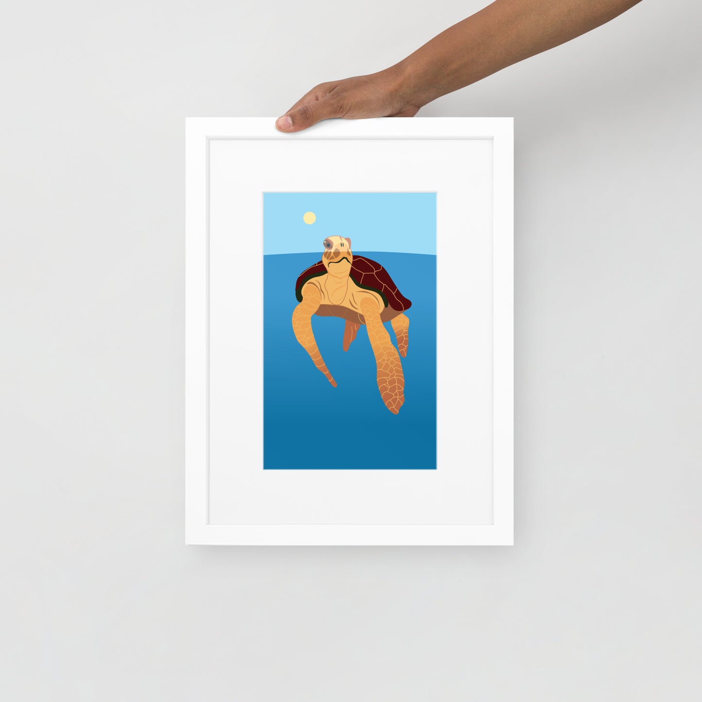 Sea Turtle Framed Poster with Mat