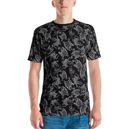 Octopus in B&W Men's T-shirt - Posh Tide