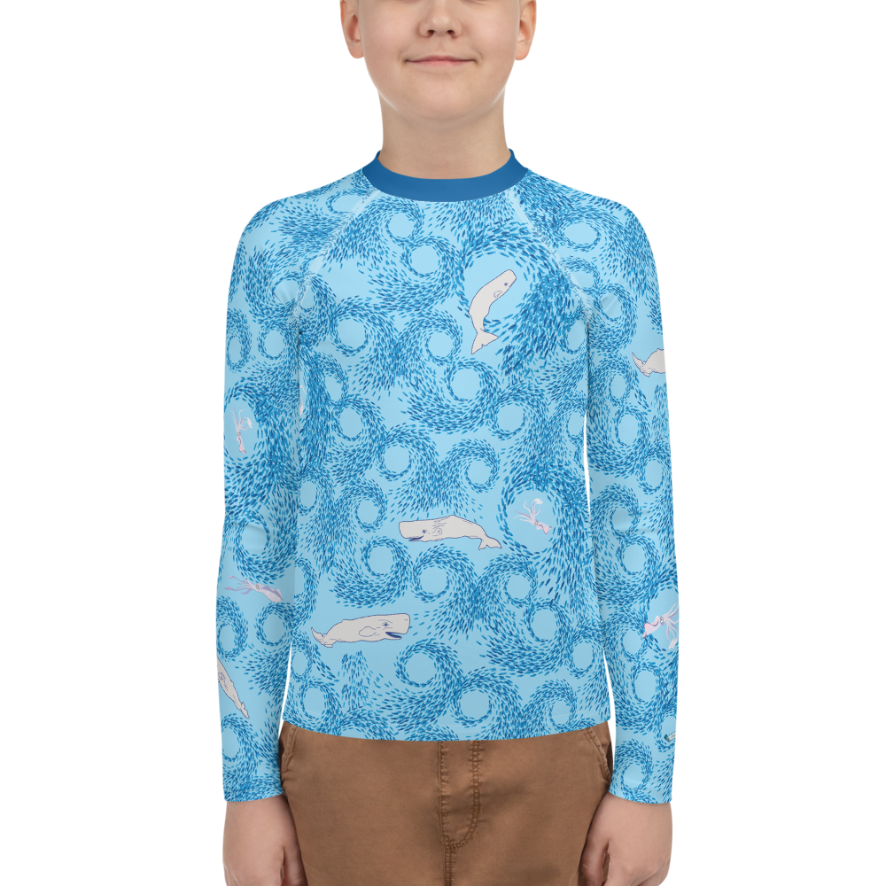 Whales and Squids Youth Rash Guard - Posh Tide