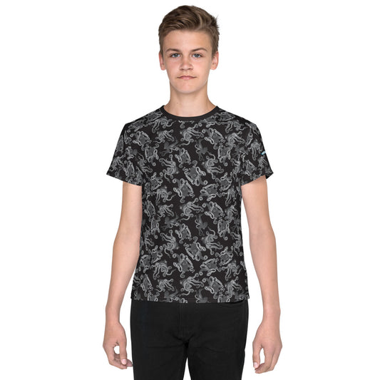 Octopus in B&W Kids/Teens T-Shirt - Posh Tide