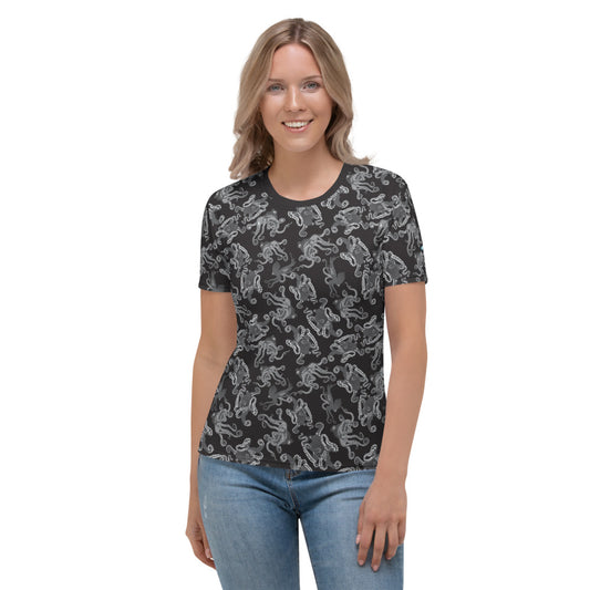 Octopus in B&W Women's T-shirt - Posh Tide