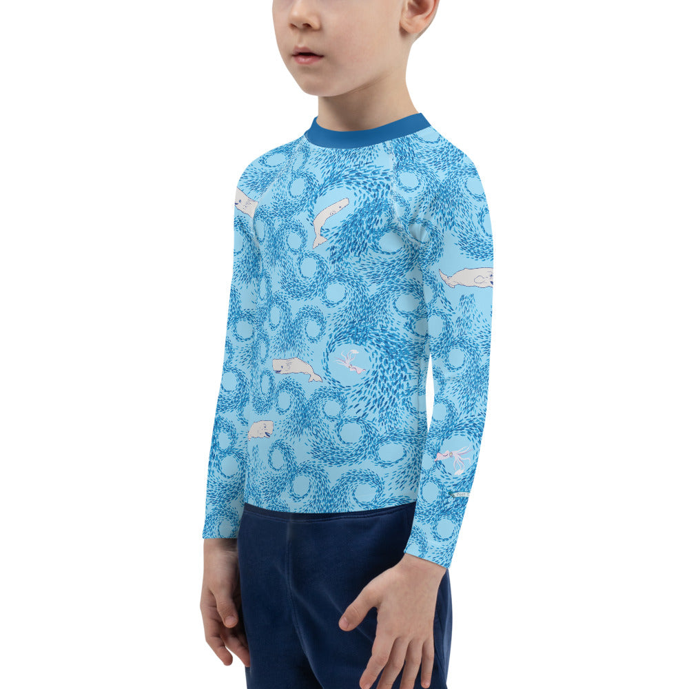 Whales and Squids Rash Guard Kids 2T-7 - Posh Tide